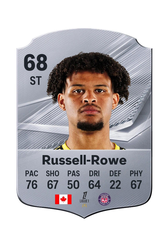 Jacen Russell-Rowe, Common card, rated 68