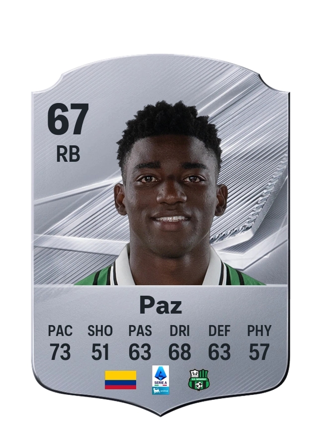 Yeferson Paz, Common card, rated 67
