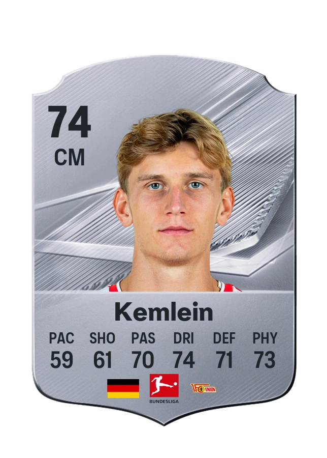Aljoscha Kemlein, Common card, rated 74