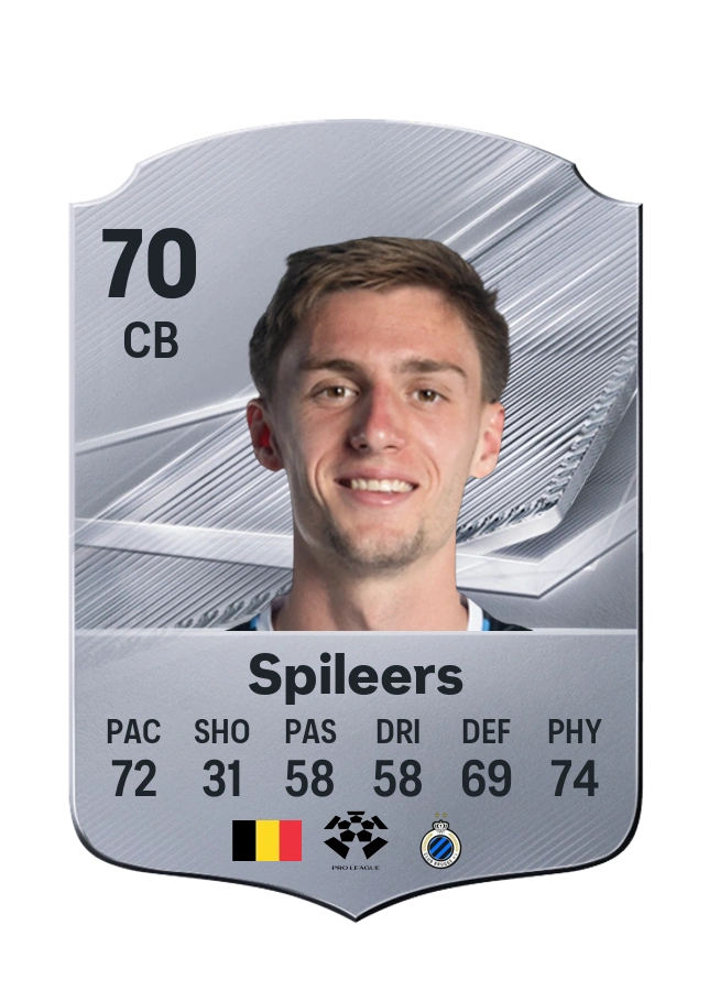 Jorne Spileers, Common card, rated 70