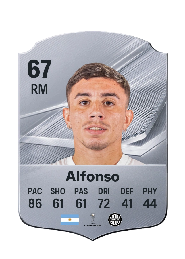Franco Alfonso, Common card, rated 67