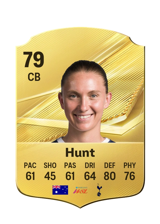 Clare Hunt، بطاقة Common، بتقييم 79
