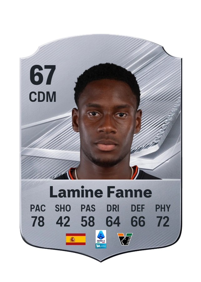 Lamine Fanne, Common card, rated 67