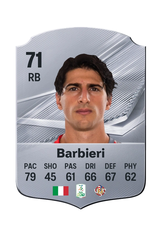 Tommaso Barbieri, Common card, rated 71