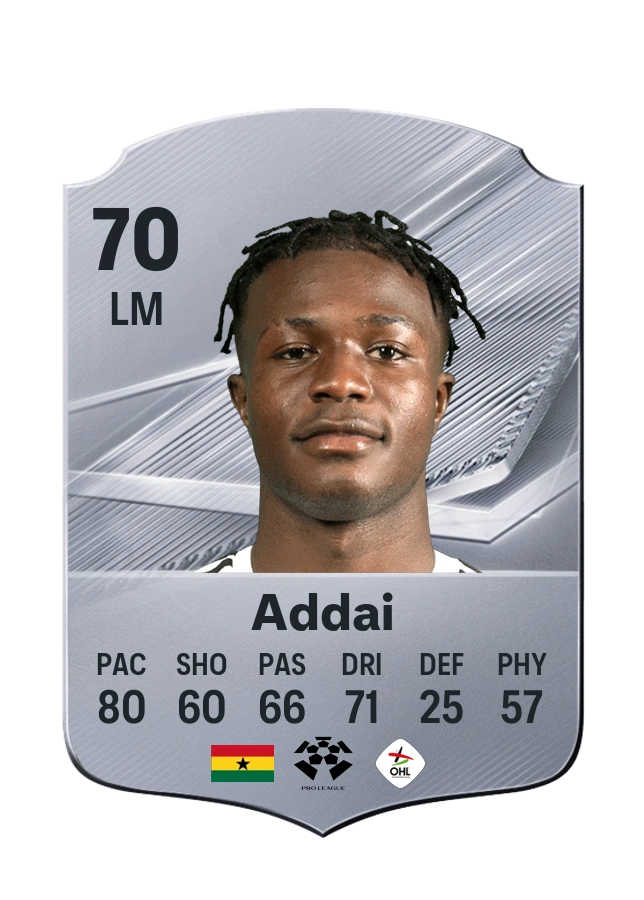 Emmanuel Addai, Common card, rated 70