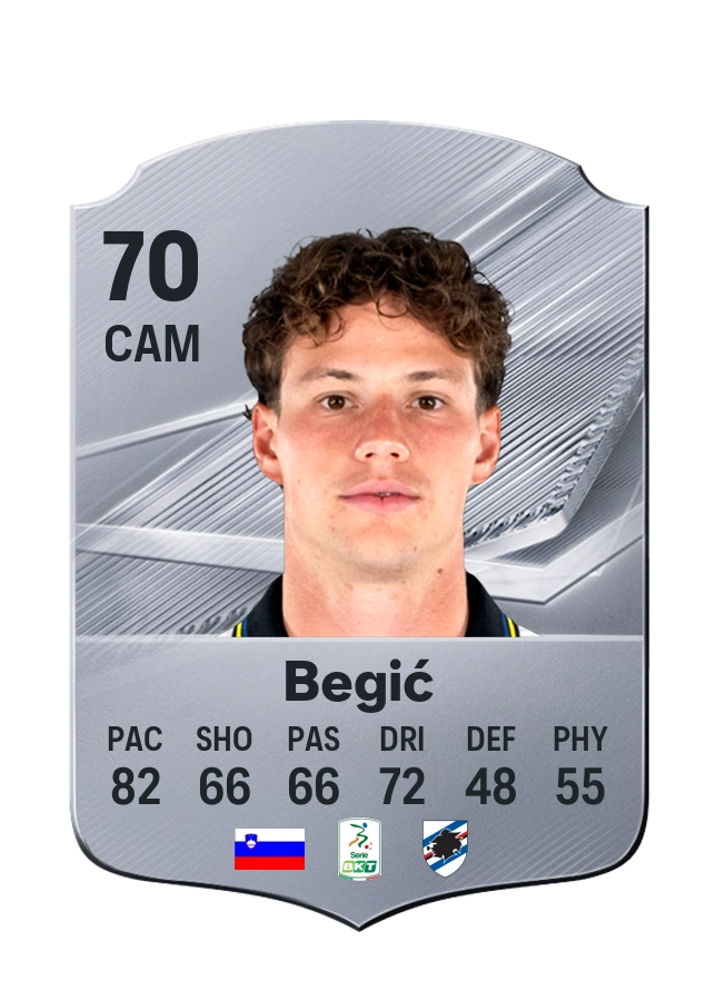 Tjaš Begić, karta Common, ocena 70