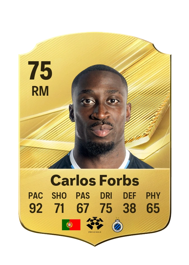 Carlos Forbs, Common card, rated 75