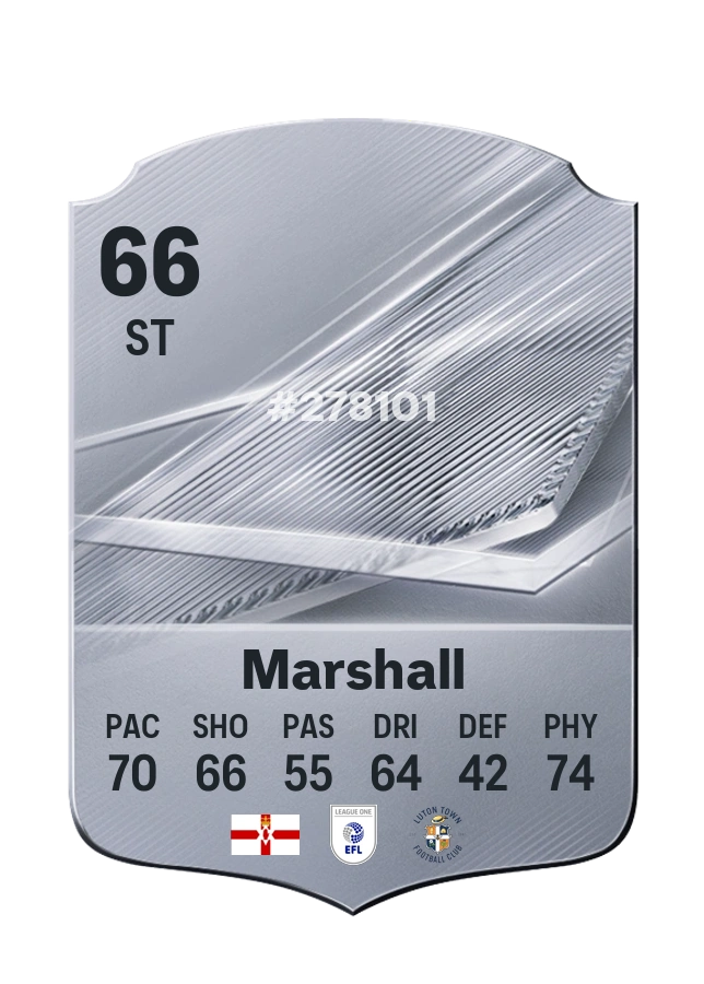 Callum Marshall, Common card, rated 66