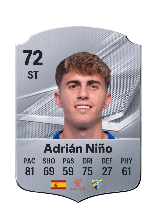 Adrián Niño, Common kartı, reyting 72