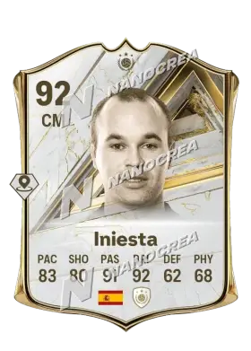 Iniesta, karta Base Icon, ocena 92