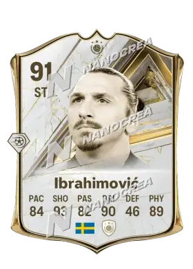Zlatan Ibrahimović، بطاقة Base Icon، بتقييم 91