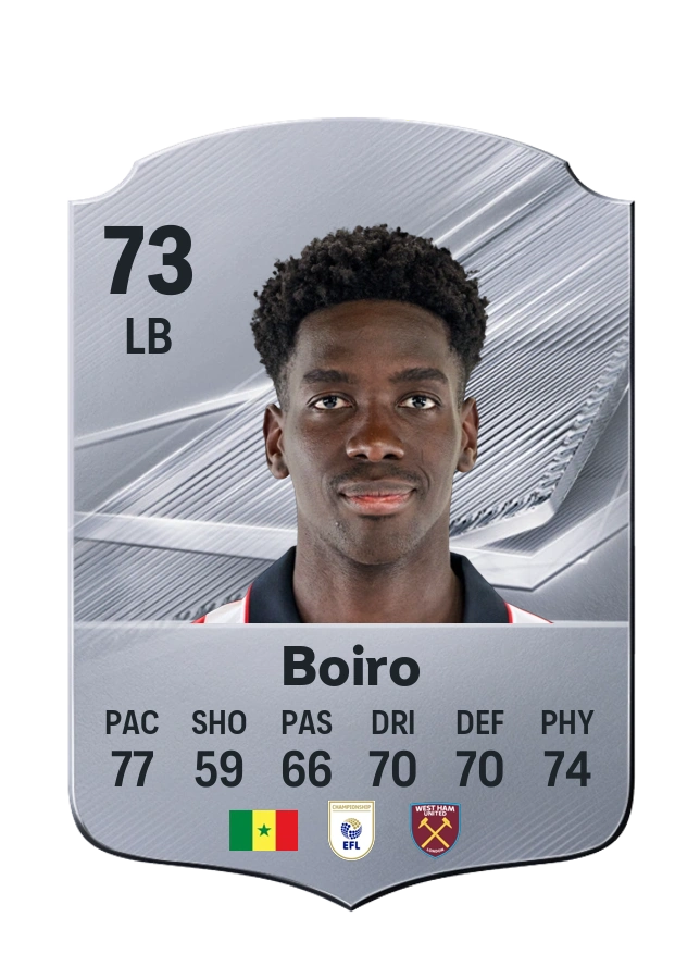 Adama Boiro, Common card, rated 73