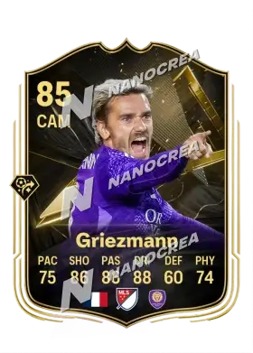 Antoine Griezmann, Team of the Week card, rated 85