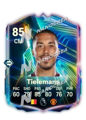 Carta Ones to Watch de Youri Tielemans, valoración 85