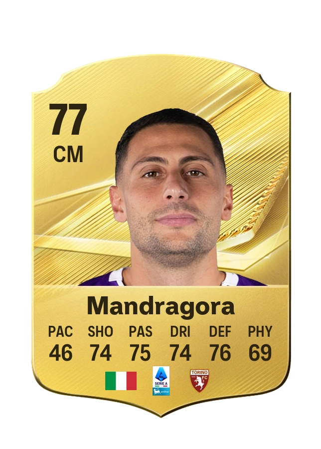 Carta Common di Rolando Mandragora, valutazione 77