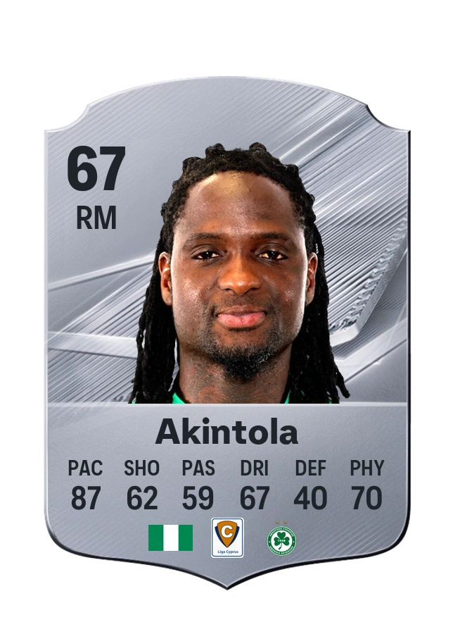 David Akintola, Common card, rated 67