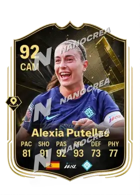 Carta Team of the Week de Alexia Putellas, overall 92
