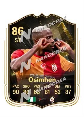 Victor Osimhen, Team of the Week card, rated 86