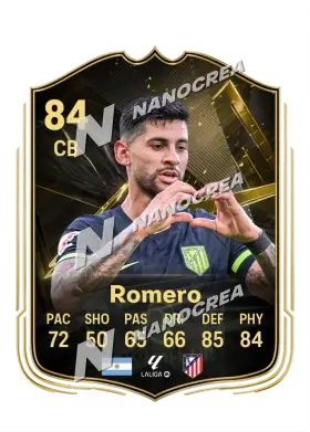 Carta Team of the Week de Cristian Romero, overall 84