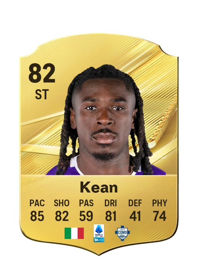 Carta Common di Moise Kean, valutazione 82