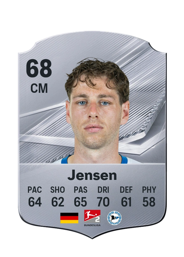 Leon Jensen, Common card, rated 68