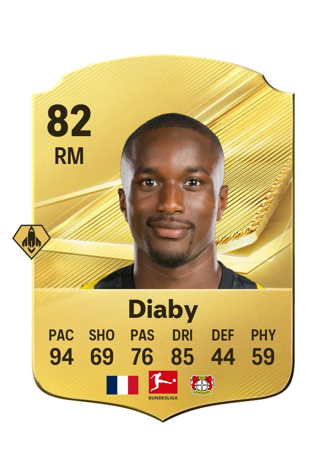 Carta Common di Moussa Diaby, valutazione 82