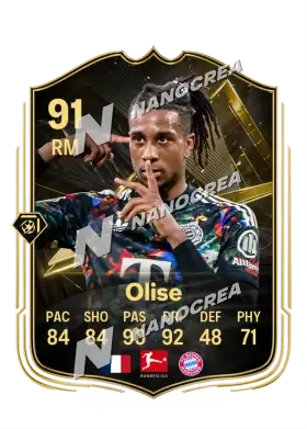 Michael Olise, Team of the Week card, rated 91
