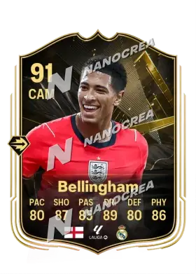 Jude Bellingham, Team of the Week card, rated 91