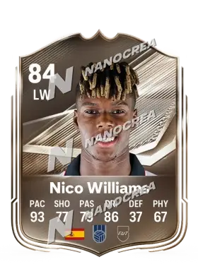 Carta Ads & Sponsorships de Nico Williams, overall 84