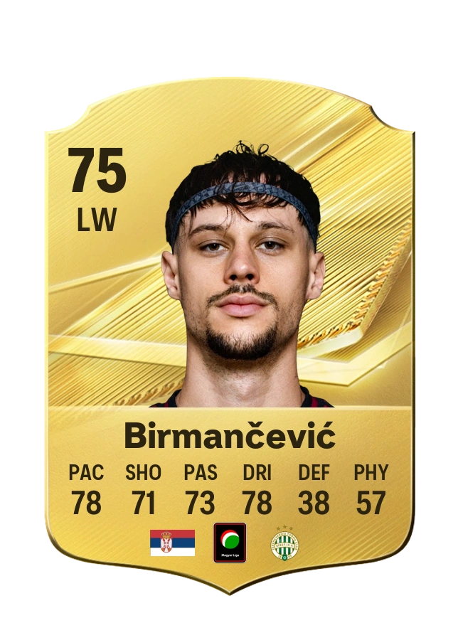 Veljko Birmančević, Common card, rated 75