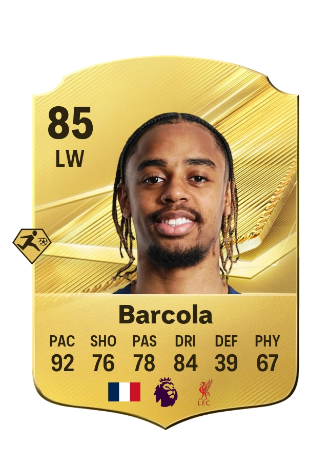 Carta Common di Bradley Barcola, valutazione 85