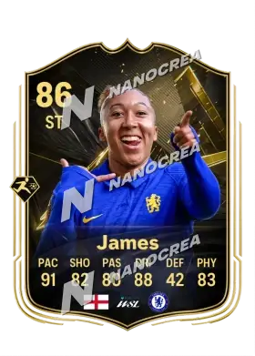 Carte Team of the Week de Lauren James, note 86