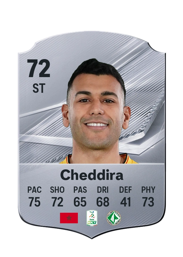 Carta Common di Walid Cheddira, valutazione 72
