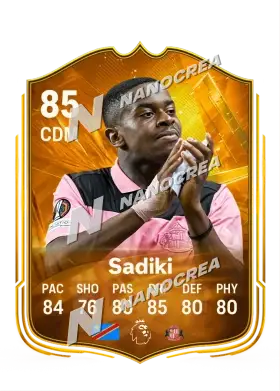 Noah Sadiki, Star Performer card, rated 85