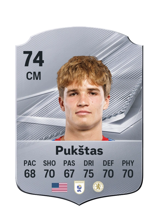 Rokas Pukštas, Common card, rated 74
