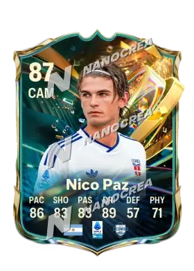 Nico Paz, Destined for Glory kartı, reyting 87