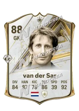 Base Icon-Karte von Edwin van der Sar, Wertung 88