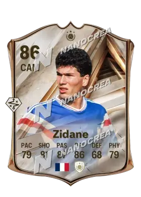 Zinedine Zidane, Debut International Icon card, rated 86