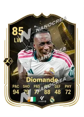 Yan Diomande, Team of the Week card, rated 85