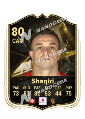 Carta Team of the Week de Xherdan Shaqiri, valoración 80