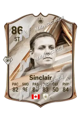 Carta Debut International Icon di Christine Sinclair, valutazione 86