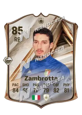 Gianluca Zambrotta, Debut International Icon card, rated 85