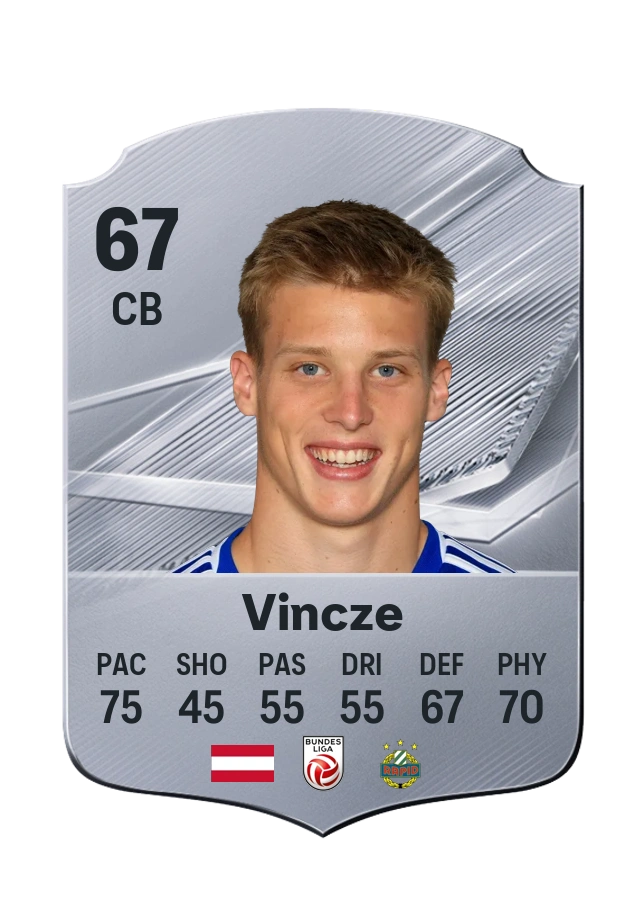 Dominic Vincze, Common card, rated 67