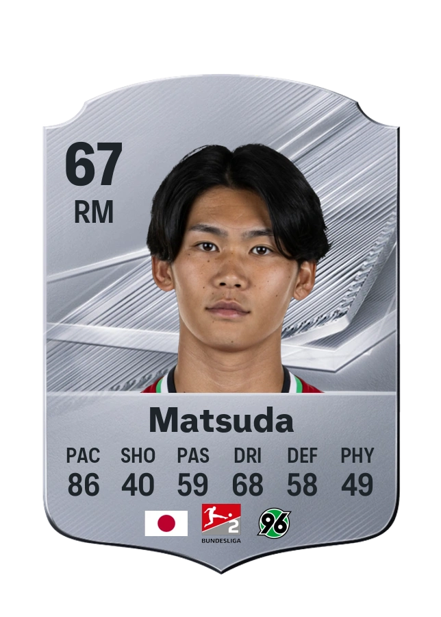 Hayate Matsuda, Common card, rated 67