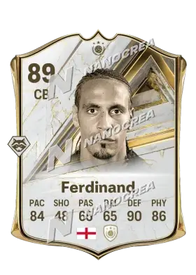 Carta Base Icon de Rio Ferdinand, valoración 89