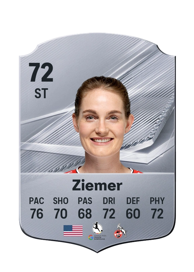 Taylor Ziemer, Common card, rated 72