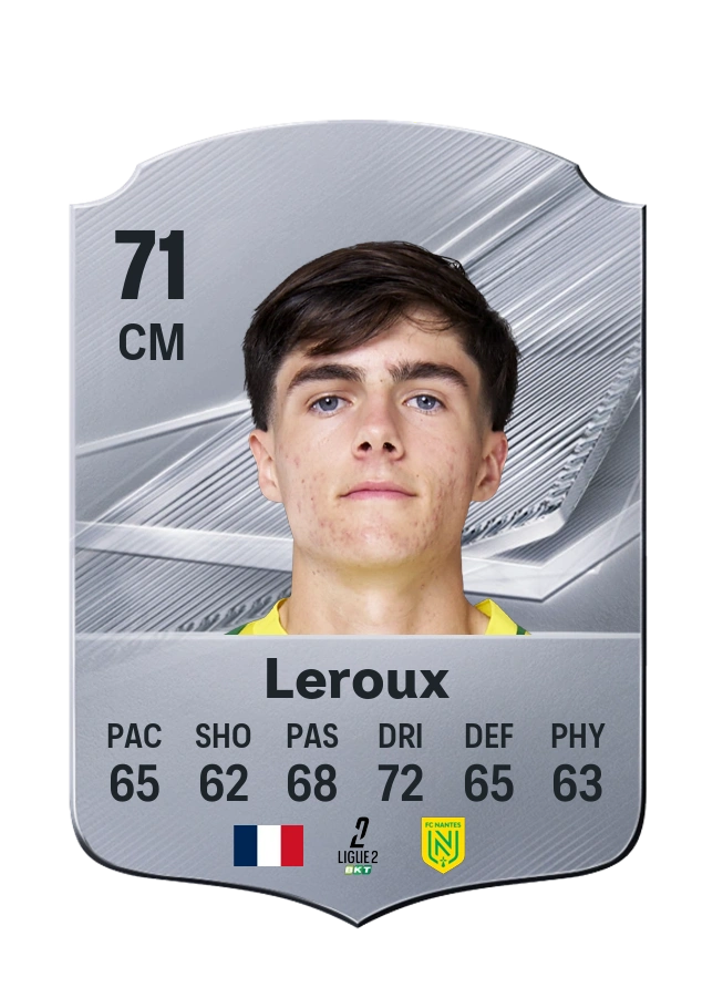 Louis Leroux, Common card, rated 71