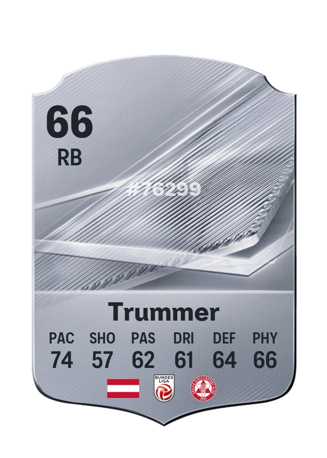 Tim Trummer, Common card, rated 66