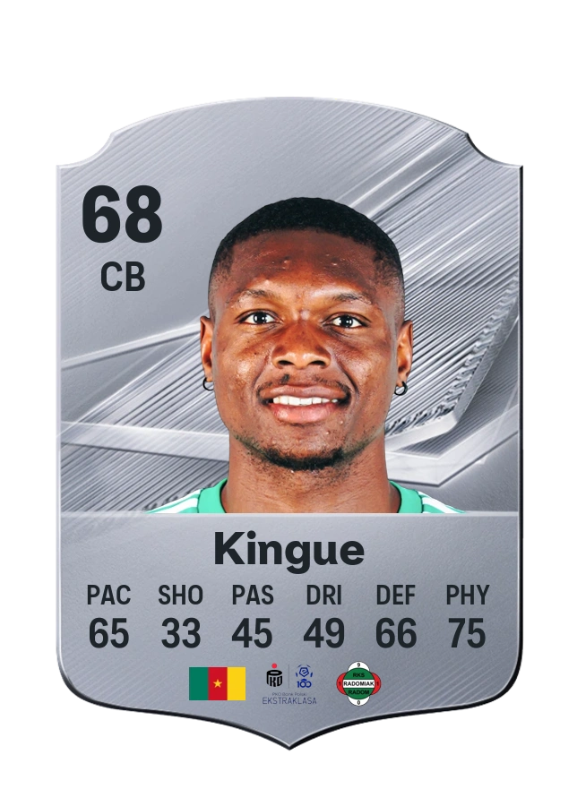 Steve Kingue, Common card, rated 68