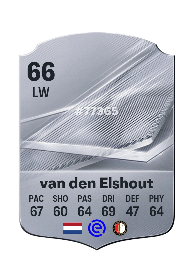 Tobias van den Elshout, Common card, rated 66